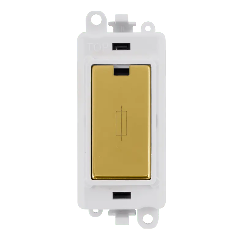 Click GridPro 13A Fused Module - White - Polished Brass – GM2047PWBR