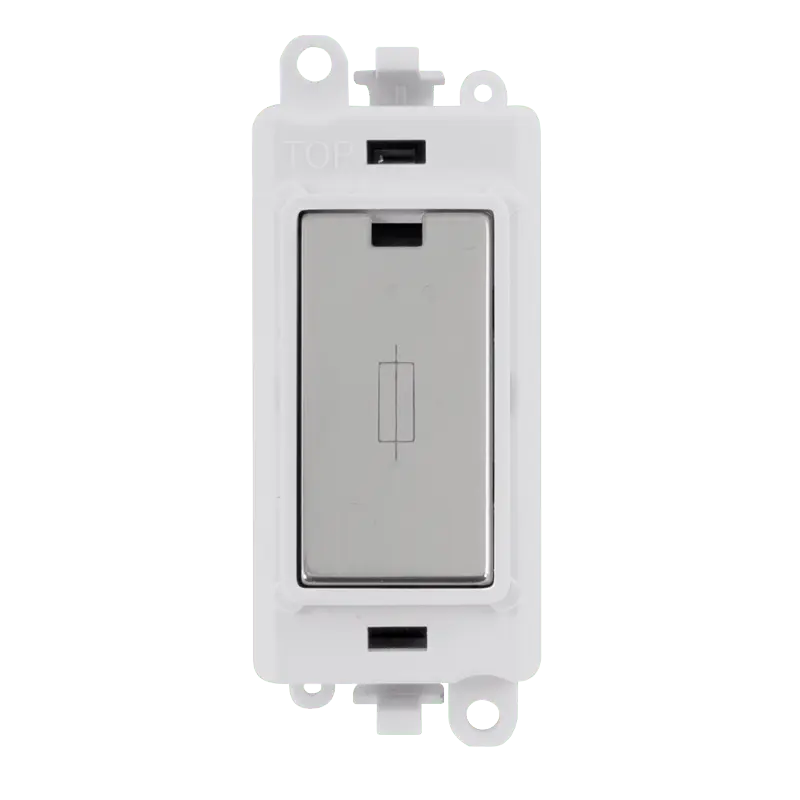Click GridPro 13A Fused Module - White - Polished Chrome – GM2047PWCH