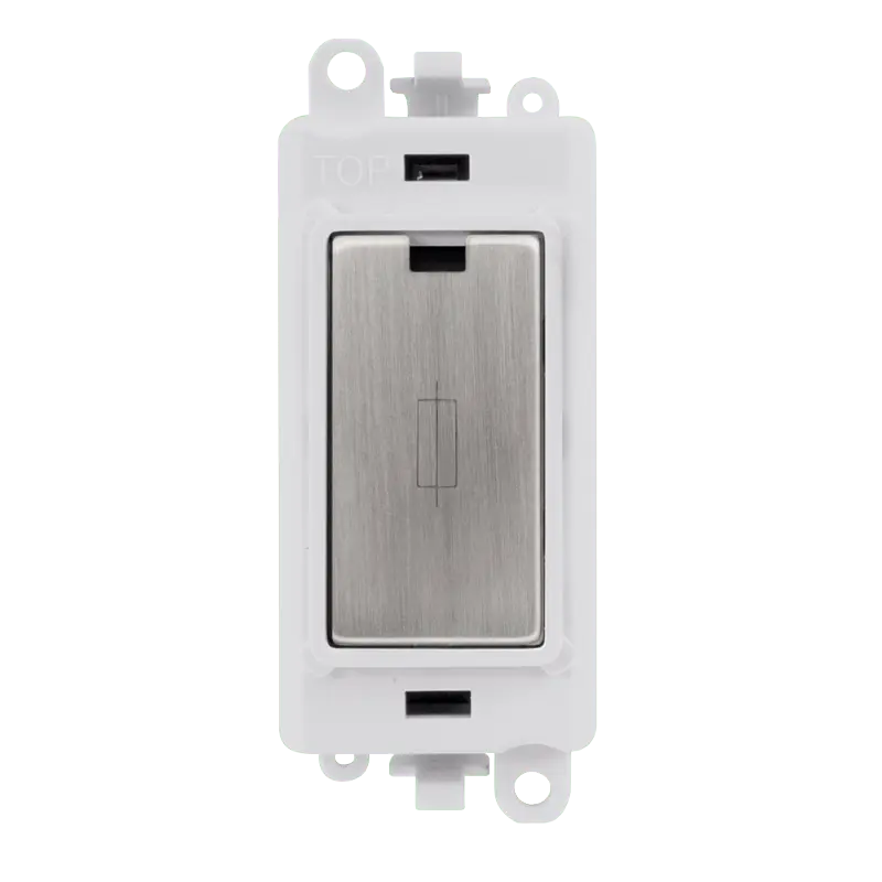 Click GridPro 13A Fused Module - White - Stainless Steel – GM2047PWSS
