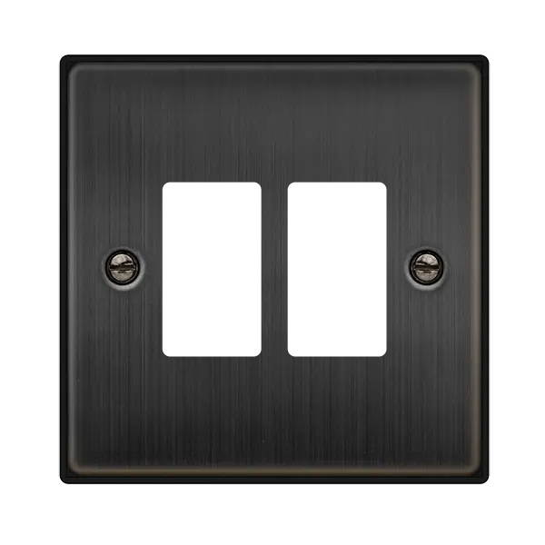 Click GridPro 2 GANG GRIDPRO FRONT PLATE - MATT BRONZE – VPBZ20402