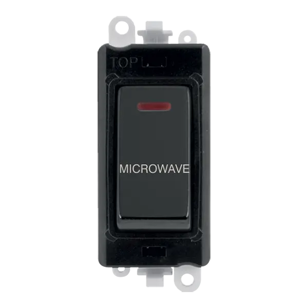 Click GridPro 20AX Double Pole Switch With LED Module - Black - Black Nickel - Microwave – GM2218BKBN-MW