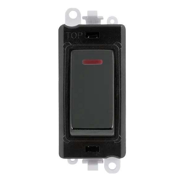 Click GridPro 20AX Double Pole Switch With LED Module - Black - Black Nickel – GM2218BKBN