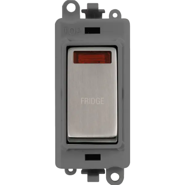 Click GridPro 20AX Double Pole Switch With Neon Module - Grey - Stainless Steel - Fridge – GM2018NGYSS-FD
