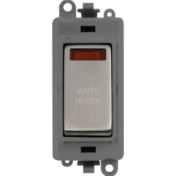 Click GridPro 20AX Double Pole Switch With Neon Module - Grey - Stainless Steel - Water Heater – GM2018NGYSS-WH