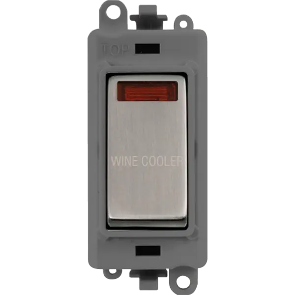 Click GridPro 20AX Double Pole Switch With Neon Module - Grey - Stainless Steel - Wine Cooler – GM2018NGYSS-WC