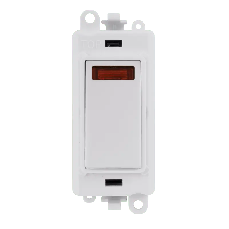 Click GridPro 20AX Double Pole Switch With Neon Module - Polar White – GM2018NPW