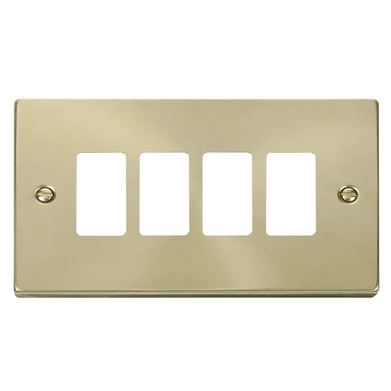 Click GridPro 4 Gang GridPro Frontplate - Satin Brass – VPSB20404