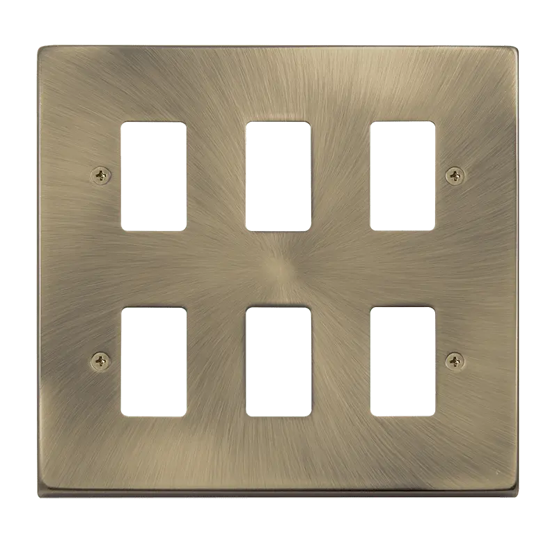 Click GridPro 6 Gang GridPro Frontplate - Antique Brass – VPAB20506