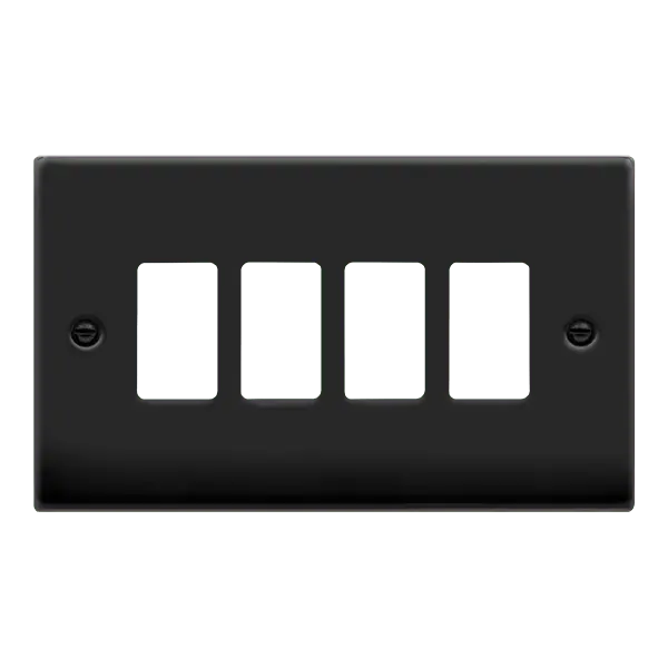 Click GridPro GRIDPRO 4 GANG DECO PLATE MATT BLACK – VPMB20404