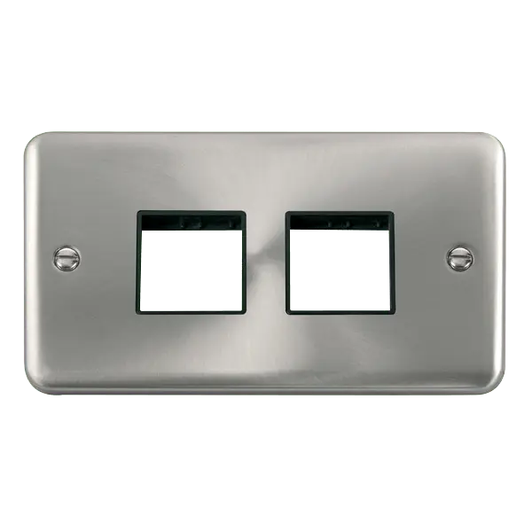 Click MiniGrid 2 Gang MiniGrid Unfurnished Plate - 2 x 2 Apertures – DPSC404BK
