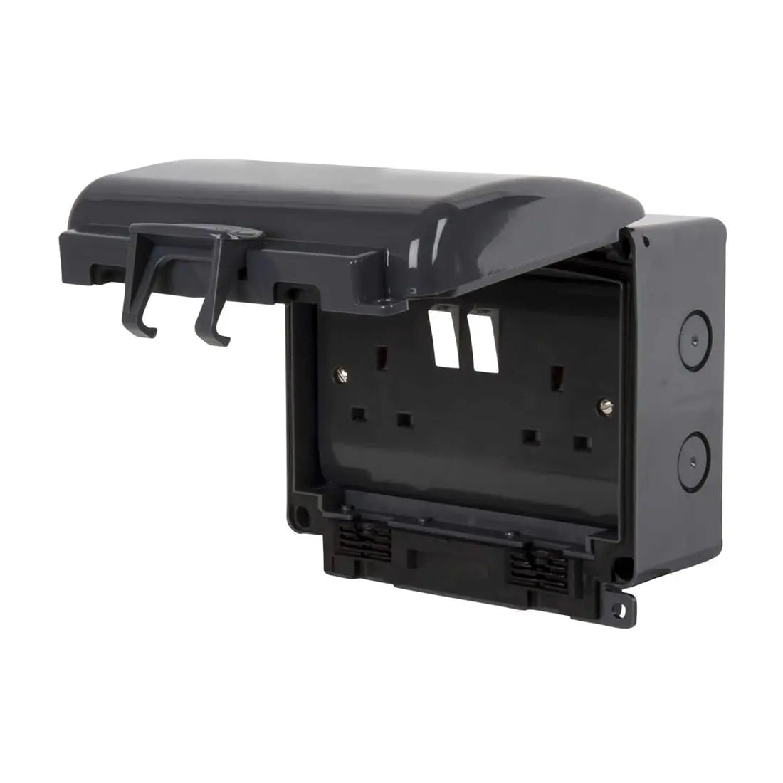 Click OA036AG AquIP66 Double Weatherproof Socket Enclosure – 2 Gang IP66 13A