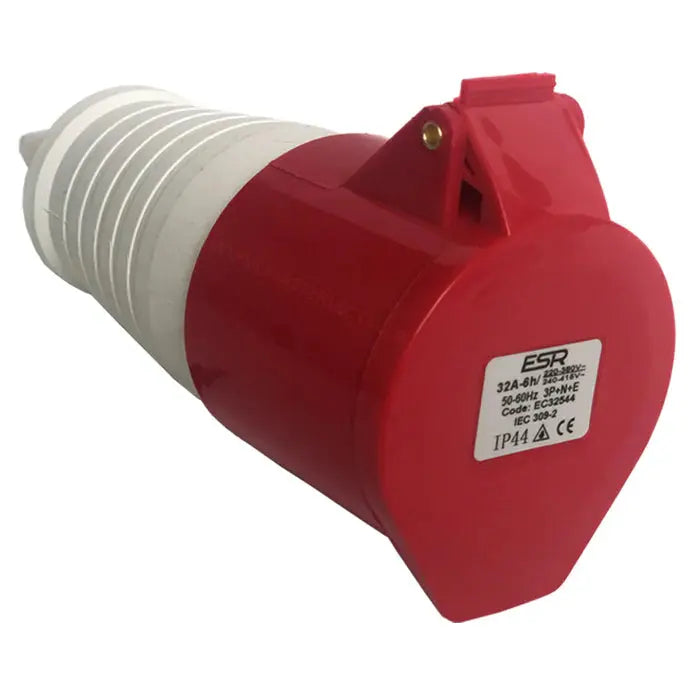 ESR 32 Amp 5 Pin Eco Coupler Socket 3P+N+E Industrial IP44 Red 415V EC32544 by ESR ESR