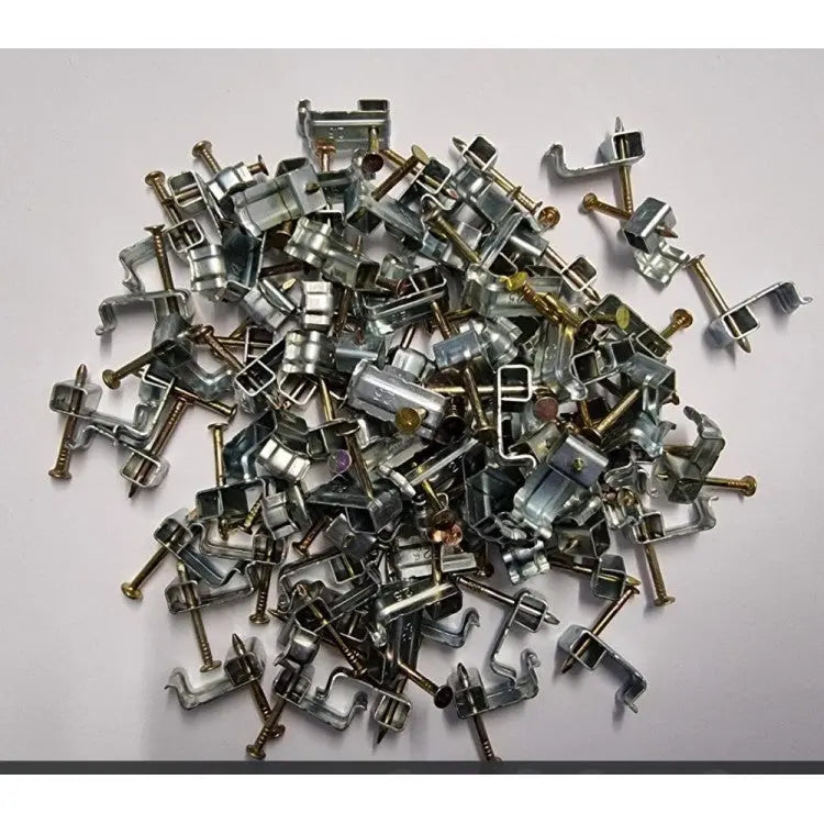 Schneider Thorsman 2.5mm Max Twin and Earth Fire Rated Steel Cable Clips 100 Pack Schneider