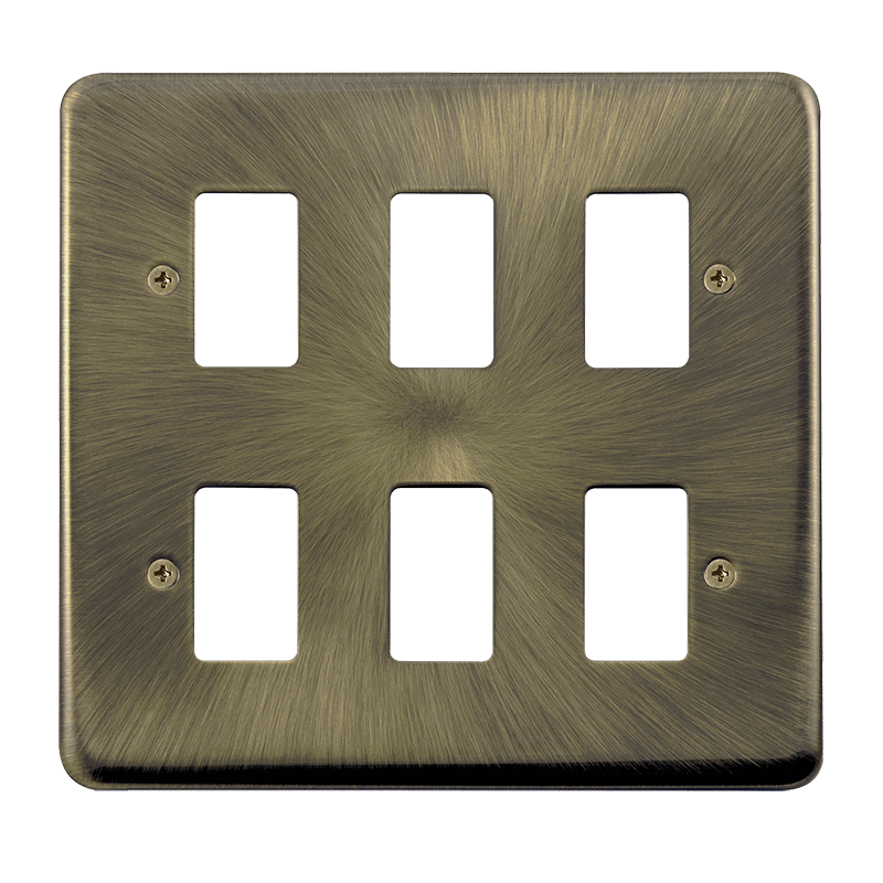 Click GridPro 6 Gang GridPro Frontplate - Antique Brass – DPAB20506