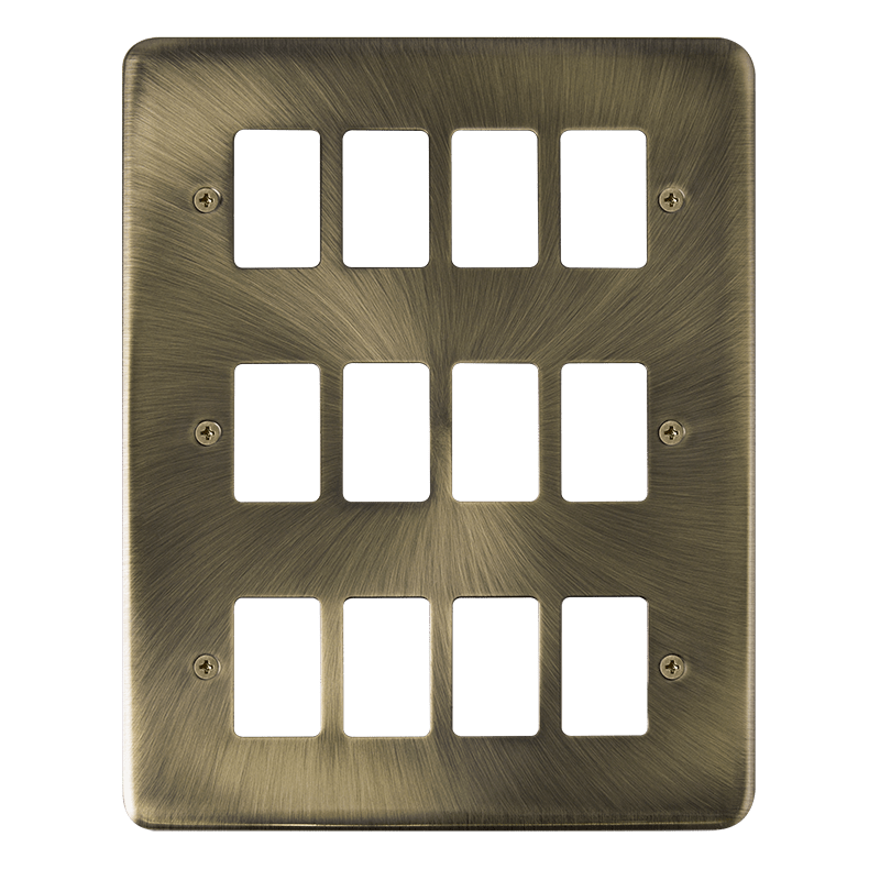 Click GridPro 12 Gang GridPro Frontplate - Antique Brass – DPAB20512