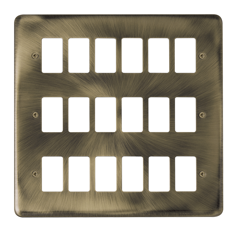 Click GridPro 18 Gang GridPro Frontplate - Antique Brass – DPAB20518