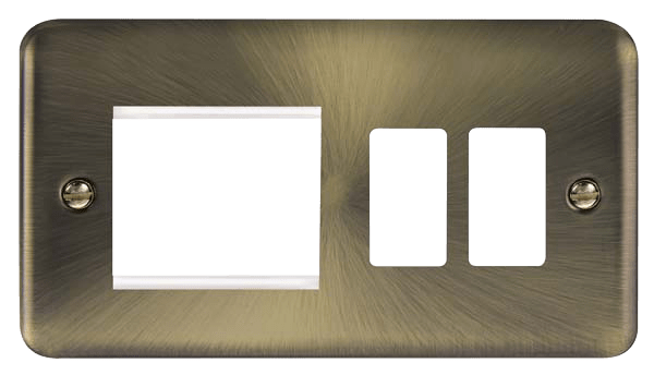 Click GridPro Hotel Accessory Plate - 2 Gang Gridpro Frontplate With Twin New Media Aperture – DPAB31102