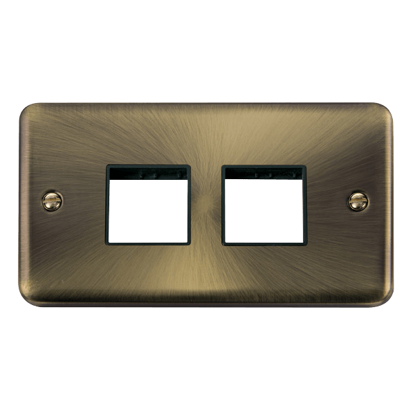Click MiniGrid 2 Gang MiniGrid Unfurnished Plate - 2 x 2 Apertures – DPAB404BK