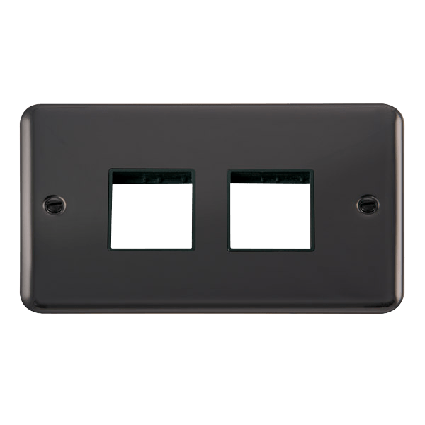 Click MiniGrid 2 Gang MiniGrid Unfurnished Plate - 2 x 2 Apertures – DPBN404BK
