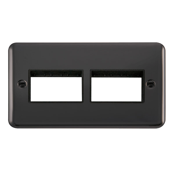 Click MiniGrid 2 Gang MiniGrid Unfurnished Plate - 2 x 3 Apertures – DPBN406BK