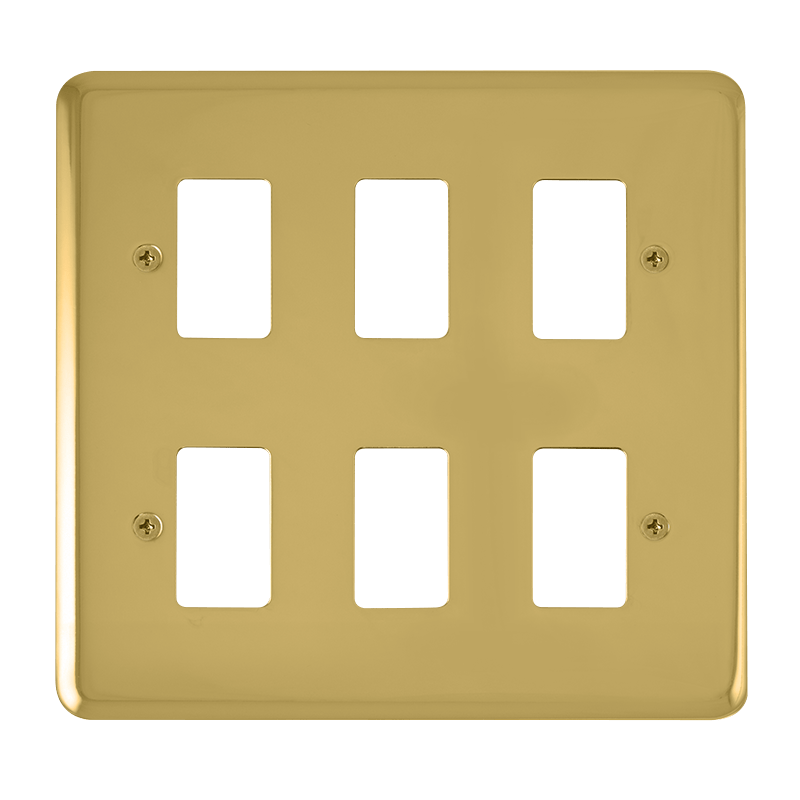 Click GridPro 6 Gang GridPro Frontplate - Polished Brass – DPBR20506