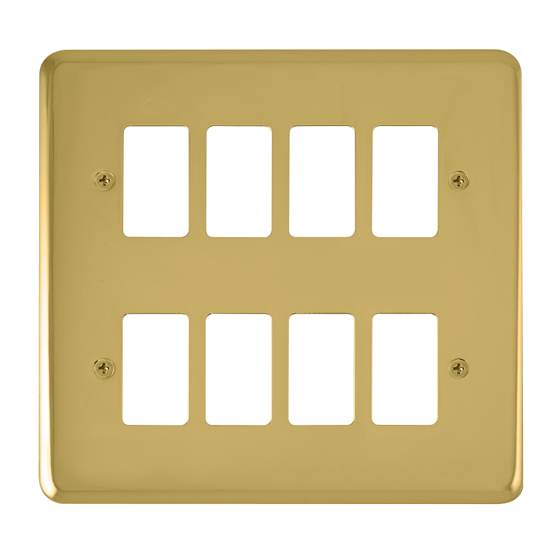 Click GridPro 8 Gang GridPro Frontplate - Polished Brass – DPBR20508