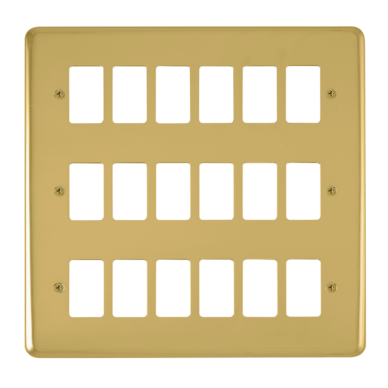 Click GridPro 18 Gang GridPro Frontplate - Polished Brass – DPBR20518