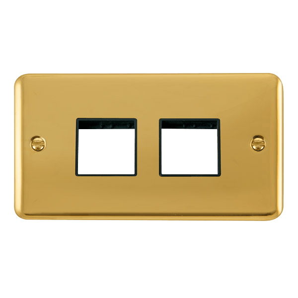 Click MiniGrid 2 Gang MiniGrid Unfurnished Plate - 2 x 2 Apertures – DPBR404BK