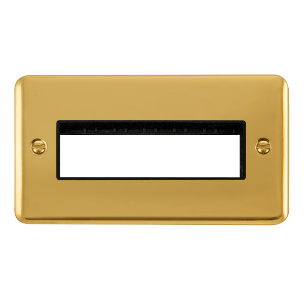 Click MiniGrid 2 Gang MiniGrid Unfurnished Plate - 6 In-Line Apertures – DPBR426BK