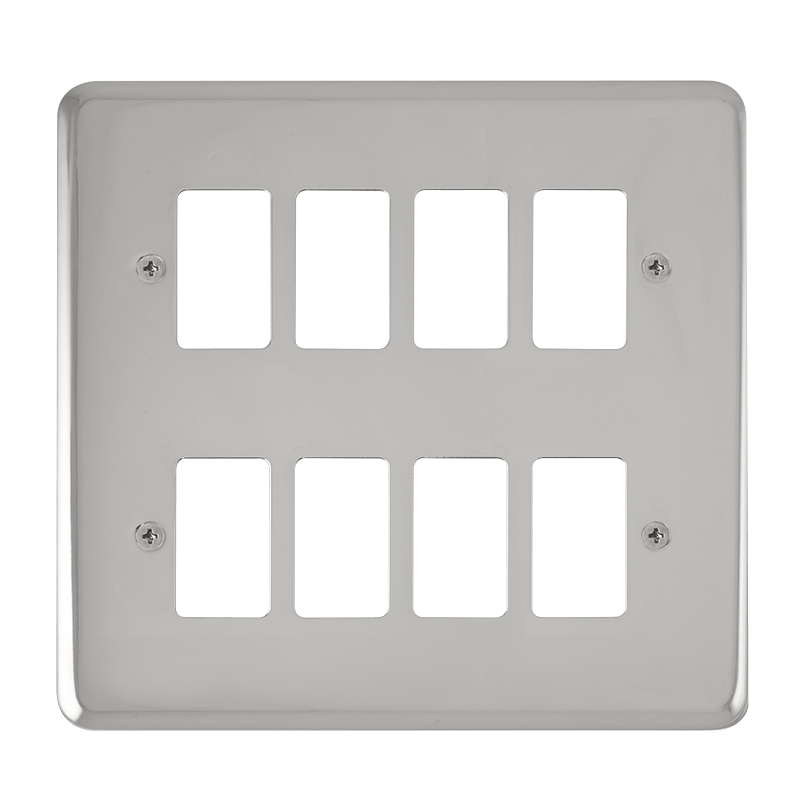 Click GridPro 8 Gang GridPro Frontplate - Polished Chrome – DPCH20508