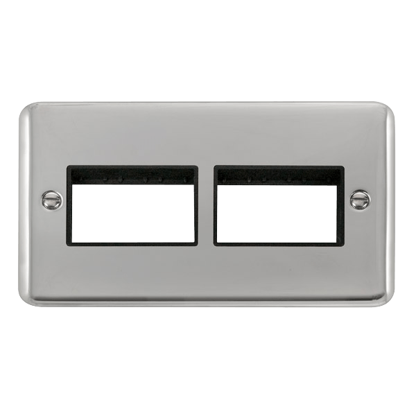 Click MiniGrid 2 Gang MiniGrid Unfurnished Plate - 2 x 3 Apertures – DPCH406BK