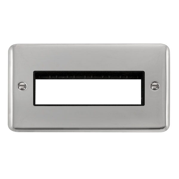 Click MiniGrid 2 Gang MiniGrid Unfurnished Plate - 6 In-Line Apertures – DPCH426BK