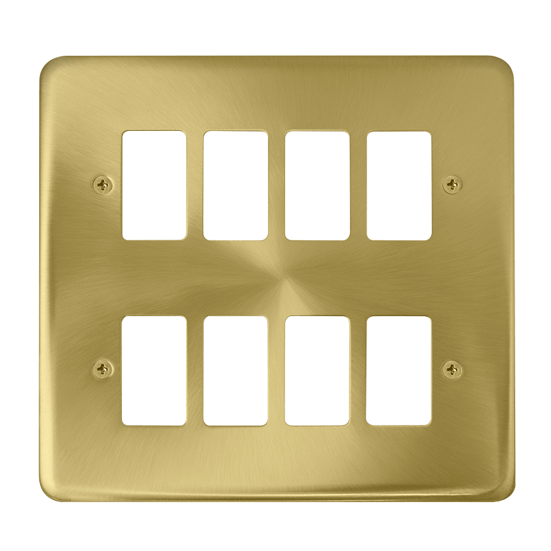 Click GridPro 8 Gang GridPro Frontplate - Satin Brass – DPSB20508