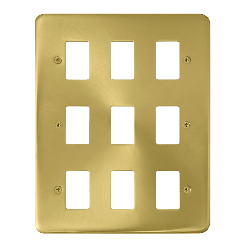 Click GridPro 9 Gang GridPro Frontplate - Satin Brass – DPSB20509