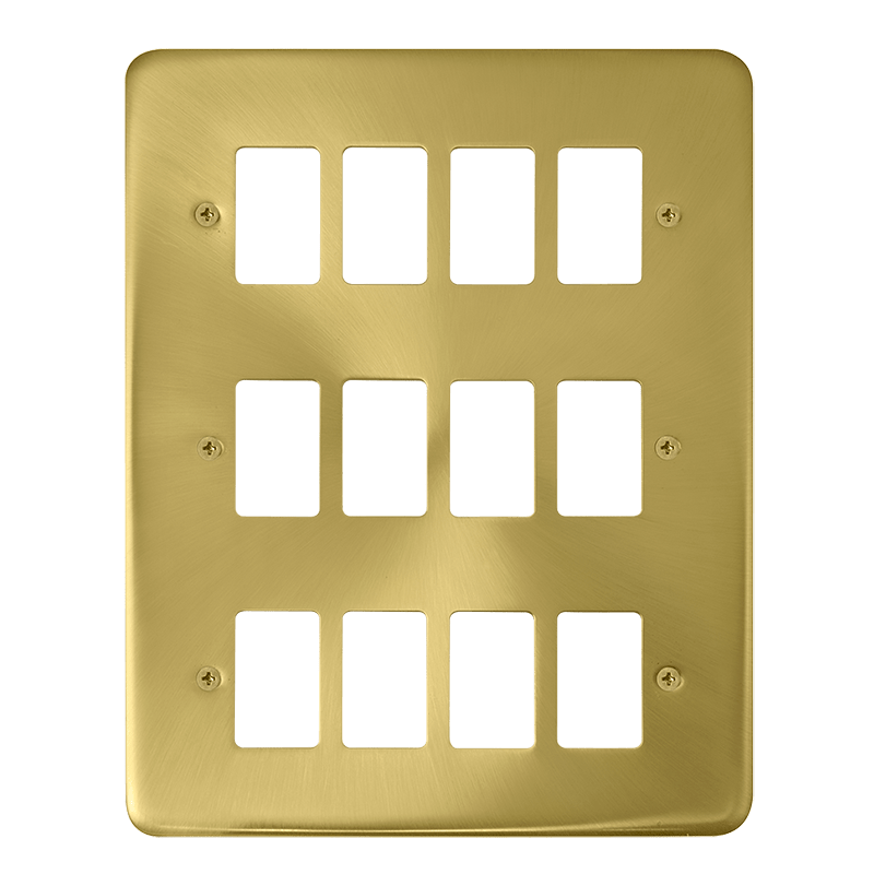 Click GridPro 12 Gang GridPro Frontplate - Satin Brass – DPSB20512