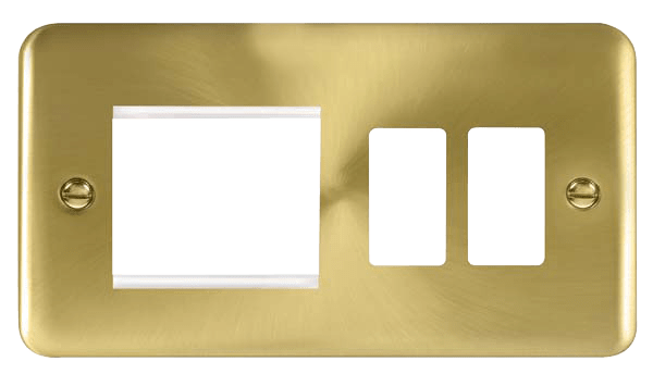 Click GridPro Hotel Accessory Plate - 2 Gang Gridpro Frontplate With Twin New Media Aperture – DPSB31102