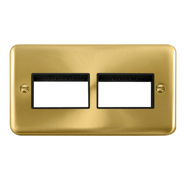 Click MiniGrid 2 Gang MiniGrid Unfurnished Plate - 2 x 3 Apertures – DPSB406BK