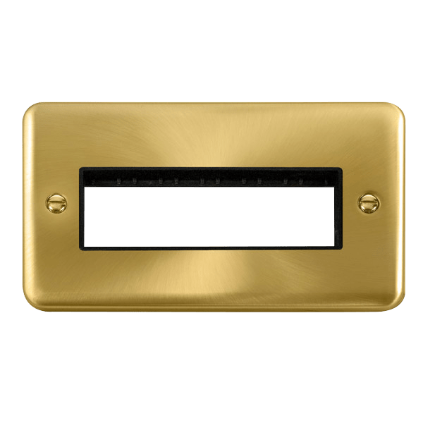 Click MiniGrid 2 Gang MiniGrid Unfurnished Plate - 6 In-Line Apertures – DPSB426BK