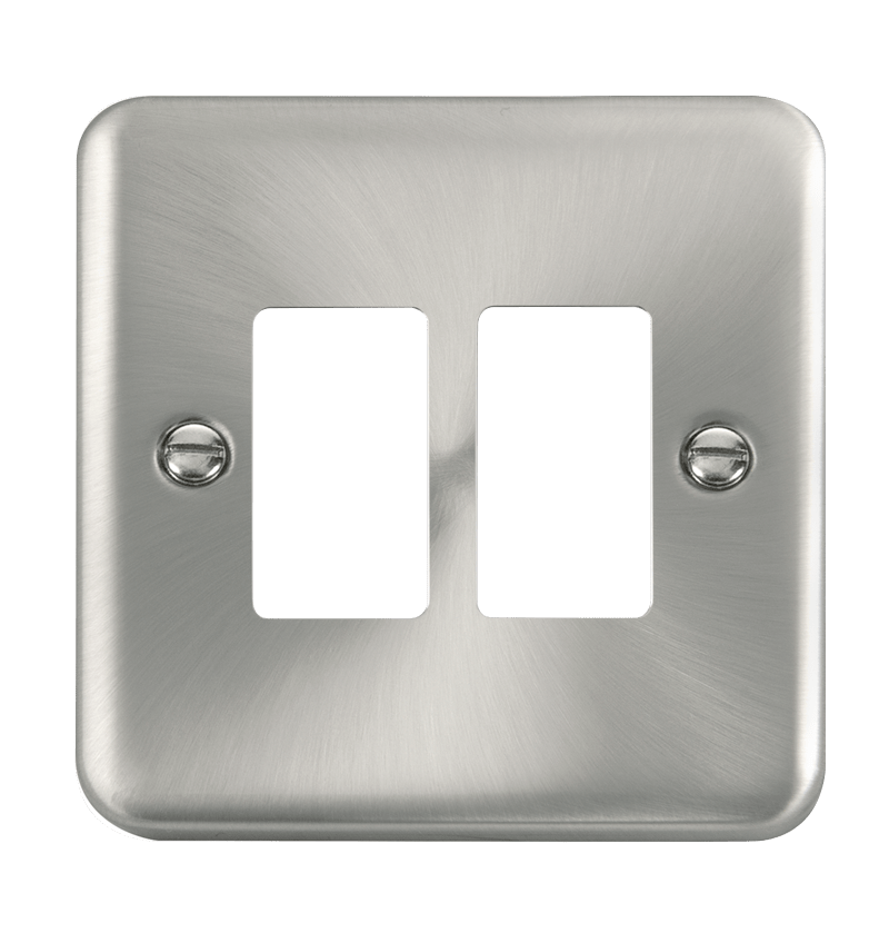 Click GridPro 2 Gang GridPro Frontplate - Satin Chrome – DPSC20402