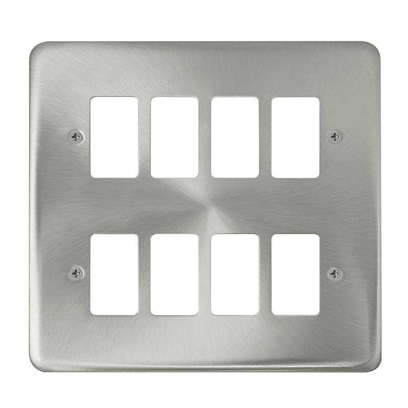 Click GridPro 8 Gang GridPro Frontplate - Satin Chrome – DPSC20508