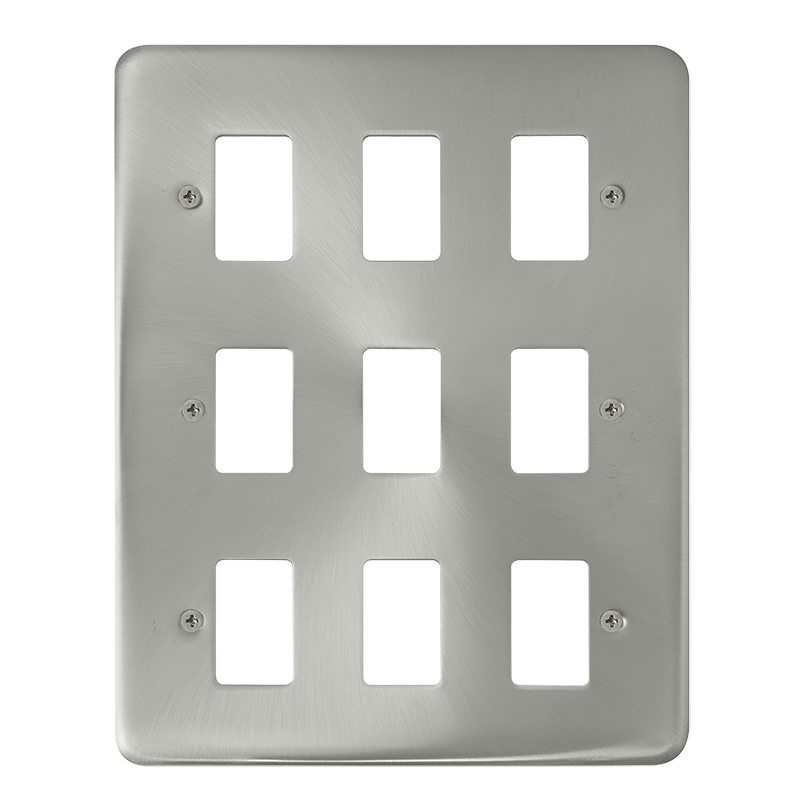 Click GridPro 9 Gang GridPro Frontplate - Satin Chrome – DPSC20509