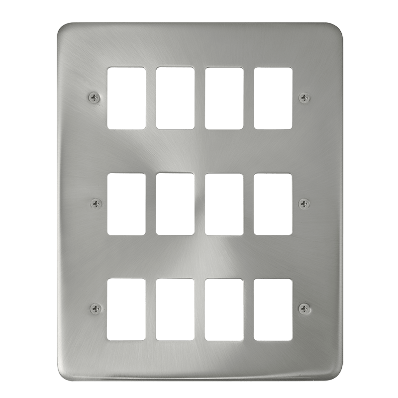 Click GridPro 12 Gang GridPro Frontplate - Satin Chrome – DPSC20512