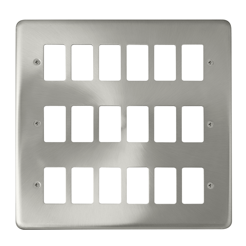 Click GridPro 18 Gang GridPro Frontplate - Satin Chrome – DPSC20518