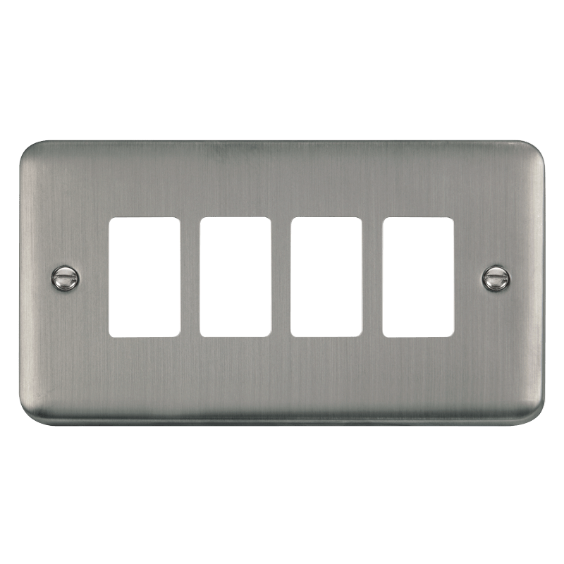 Click GridPro 4 Gang GridPro Frontplate - Stainless Steel – DPSS20404