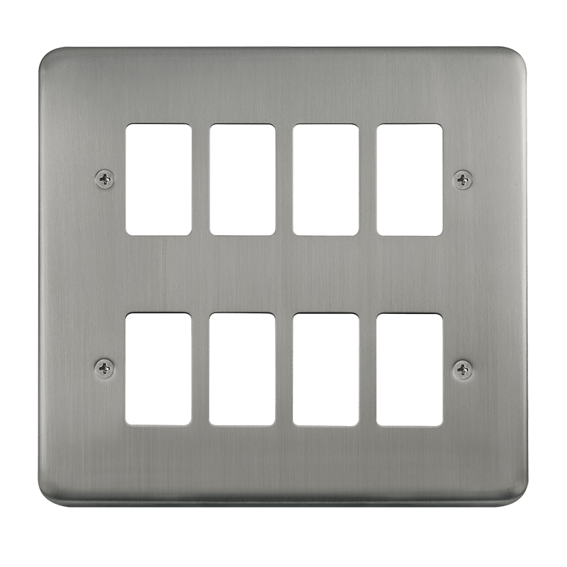 Click GridPro 8 Gang GridPro Frontplate - Stainless Steel – DPSS20508