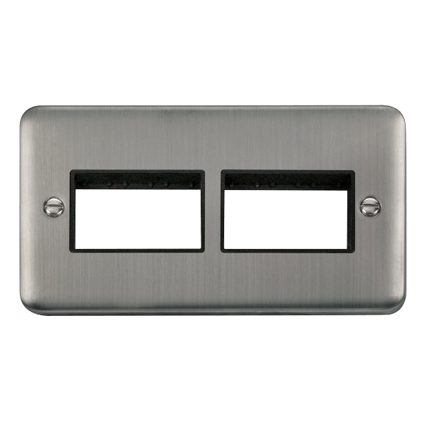 Click MiniGrid 2 Gang MiniGrid Unfurnished Plate - 2 x 3 Apertures – DPSS406BK
