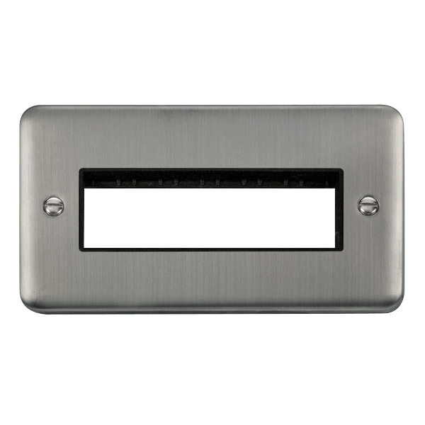 Click MiniGrid 2 Gang MiniGrid Unfurnished Plate - 6 In-Line Apertures – DPSS426BK
