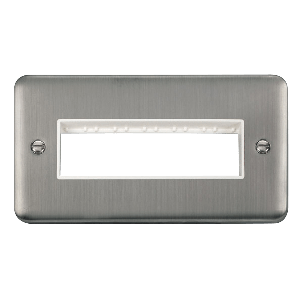 Click MiniGrid 2 Gang MiniGrid Unfurnished Plate - 6 In-Line Apertures – DPSS426WH