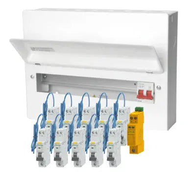 Danson 19 Way Consumer Unit w/ 100A MS, 1 Mod SPD and 10 RCBOs Danson