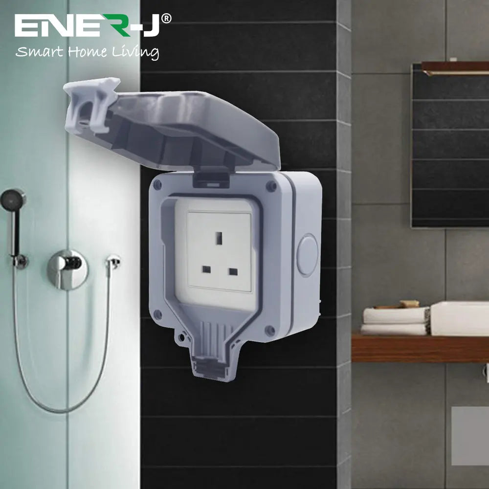 ENERJ Smart WiFi Outdoor Socket IP55 Hardwired | App & Voice Controlled | SHA5303
